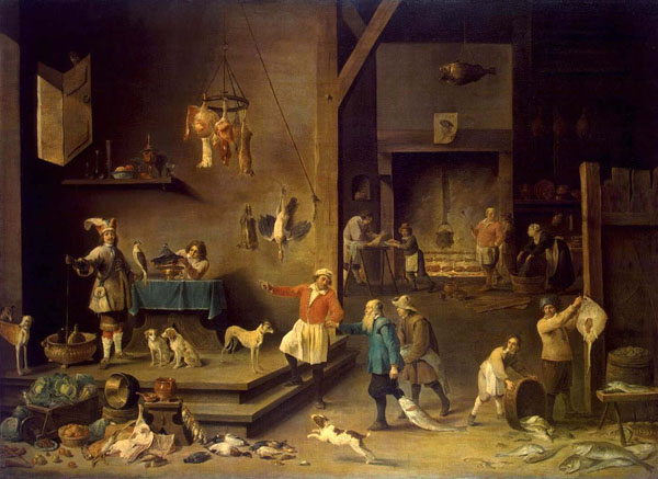 the kitchen